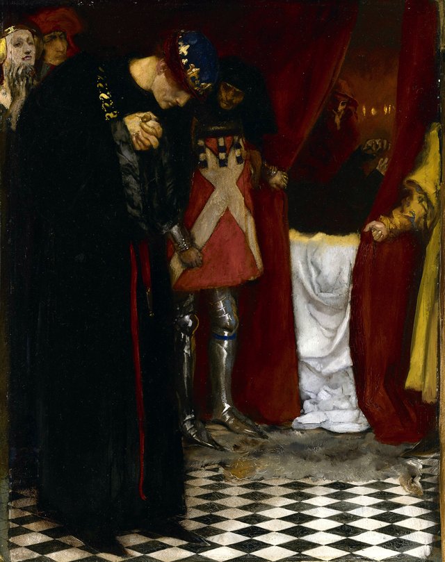 King Henry VI, Part II:  “Come hither, gracious sovereign, view this body.”  (Act III, Scene ii) by Edwin Austin Abbey
