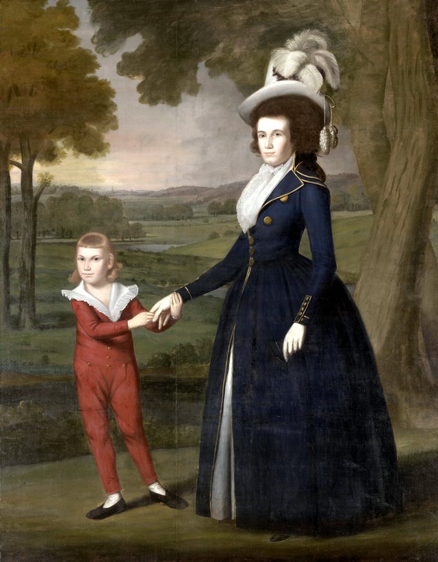 Mrs. William Moseley (Laura Wolcott), (1761-1814) and her son Charles, (1786-1815) by Ralph Earl