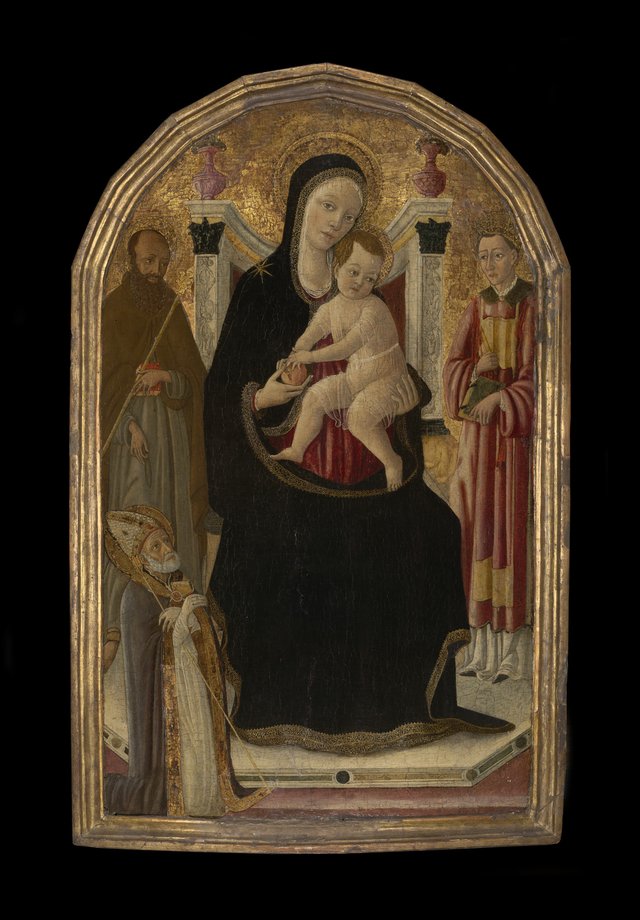 Virgin and Child Enthroned with Three Saint by Matteo di Giovanni