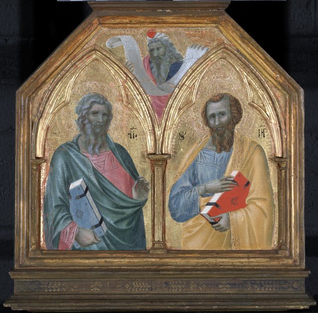 The Apostles Saint Andrew and Saint James the Lesser, with a Prophet by Pietro Lorenzetti