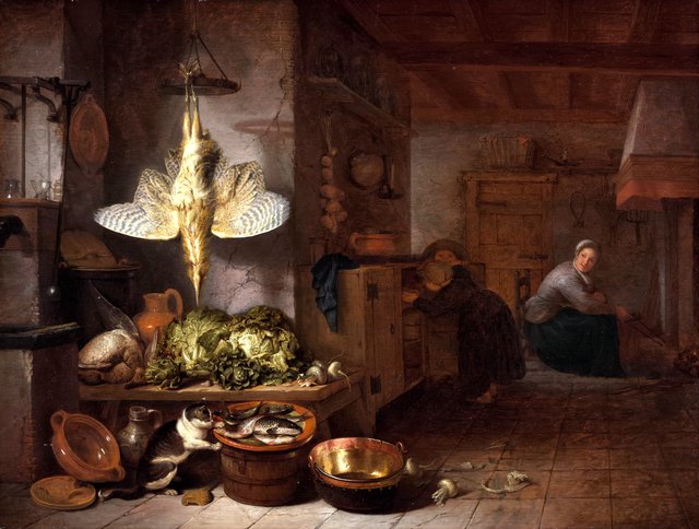 A Kitchen by Hendrik Martenszoon Sorgh