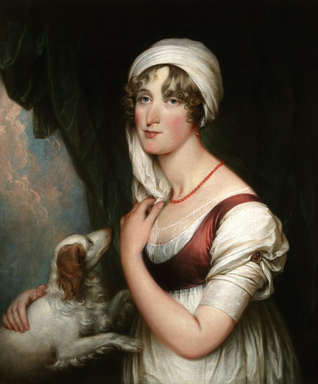 Sarah Trumbull with a Spaniel by John Trumbull