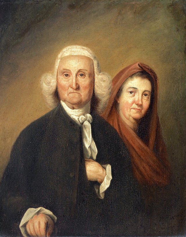 Governor Jonathan Trumbull, Sr. (1710-1785), LL.D. 1779 and Mrs. Trumbull (Faith Robinson) (1718-1780) by John Trumbull
