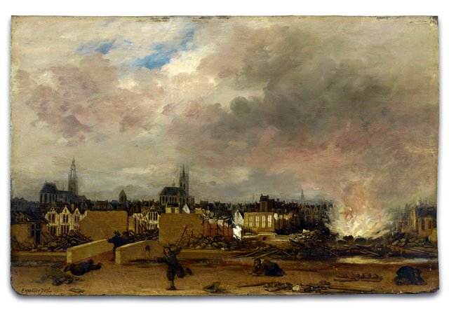 The Explosion of the Powder Magazine in Delft, 1654 by Egbert van der Poel