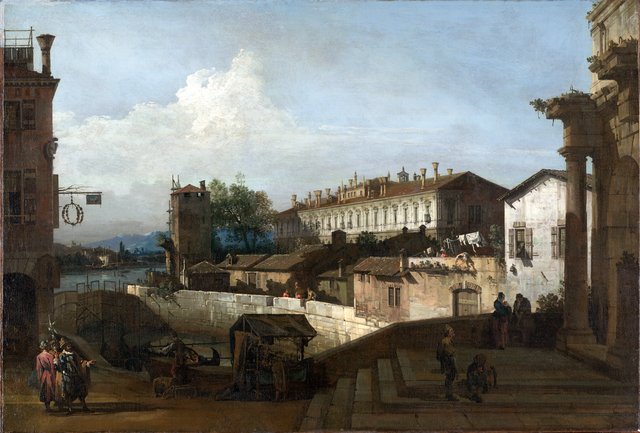 The Lock at Dolo by Bernardo Bellotto