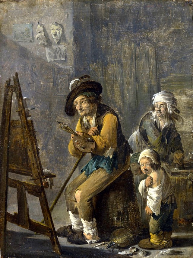 The Poor Painter in his Studio by Andries Both