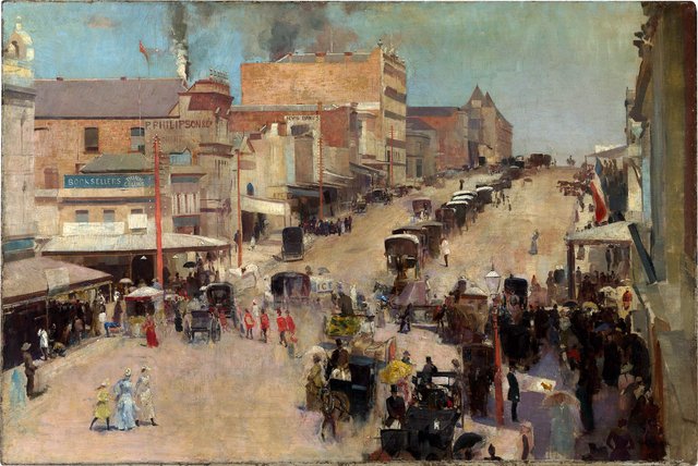 Bourke Street by Tom Roberts
