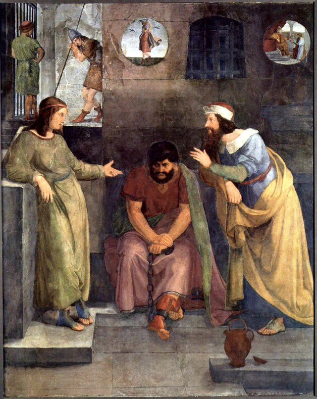 Joseph interpreteting the Dreams in Peison by Friedrich Wilhelm Schadow