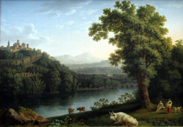 River Landscape by Jacob Philipp Hackert