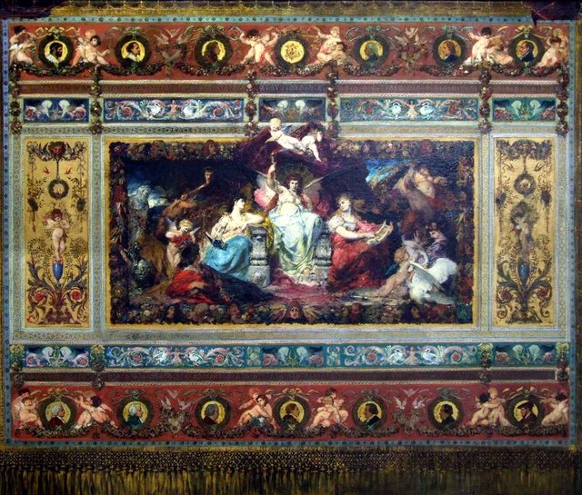 Draft for the curtain of the second court theater by Ferdinand Keller