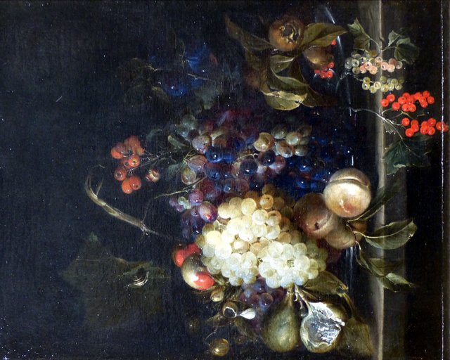 Still Life of Fruit on a Marble Table by Jan van Huysum