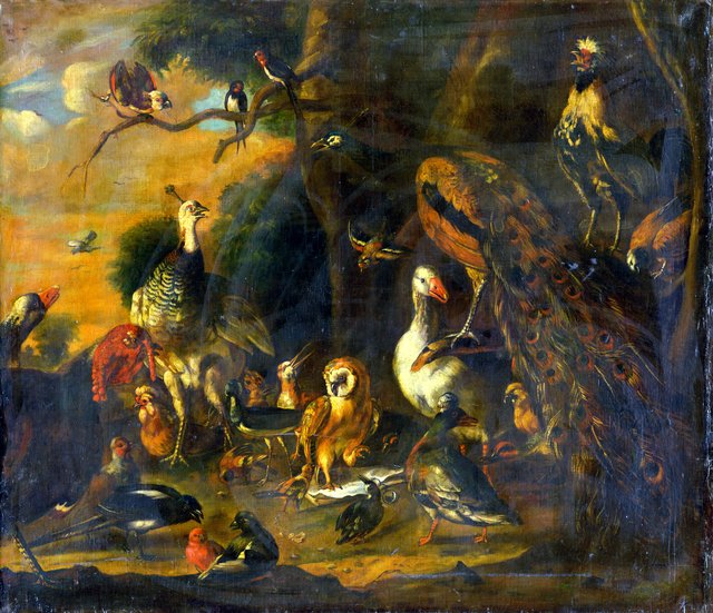 Every Bird Sings as It Is Beaked by Melchior d'Hondecoeter