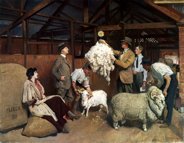 Weighing the fleece by George Washington Lambert