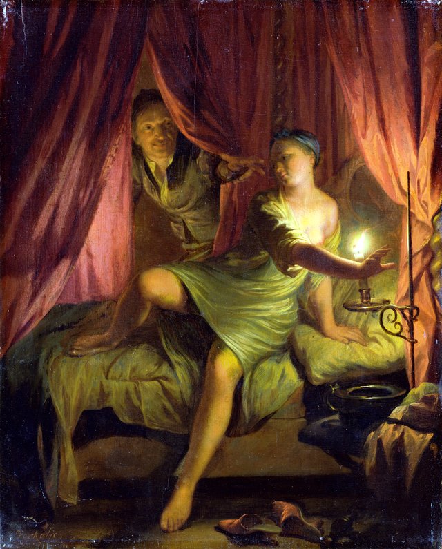 Gyges in the Bedroom of King Candaules' Wife by Nicolaas Verkolje