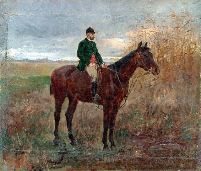 Study of a Rider on a Horse by László Mednyánszky