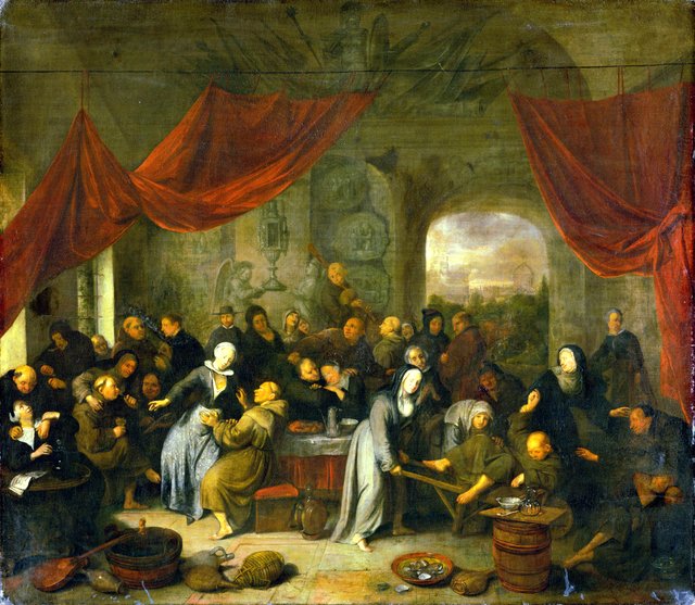 Monk's Entertainment in a Roman Cloister by Richard Brakenburgh