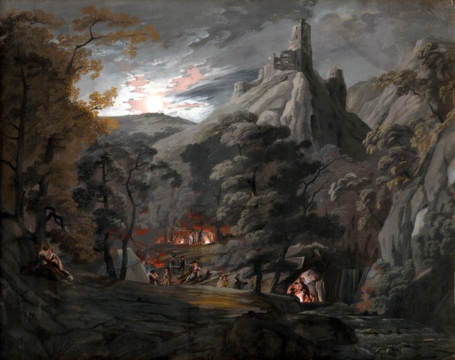 Military Camp in the Forest by Károly Markó