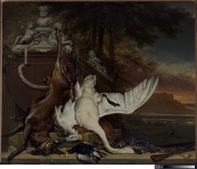 Dode zwaan by Jan Weenix