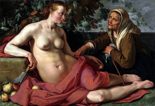 Vertumnus and Pomona by Hendrik Goltzius