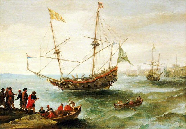 An Algerine Ship off a Barbary Port by Andries van Eertvelt