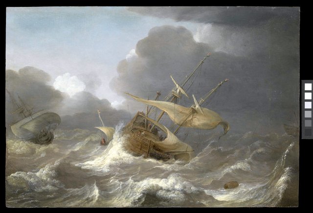 Dutch Ships in a Gale by Jan Porcellis
