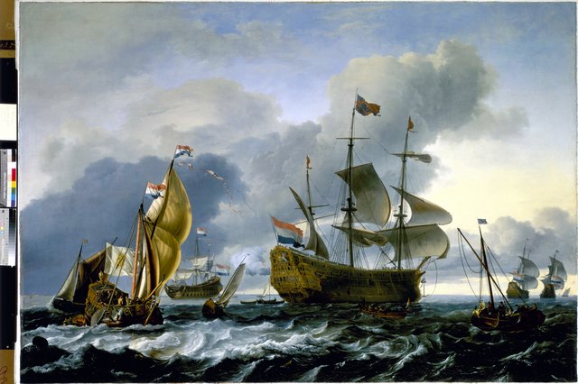 Dutch attack on the Medway: the 'Royal Charles' carried into Dutch Waters, 12 June 1667 by Ludolf Bakhuizen