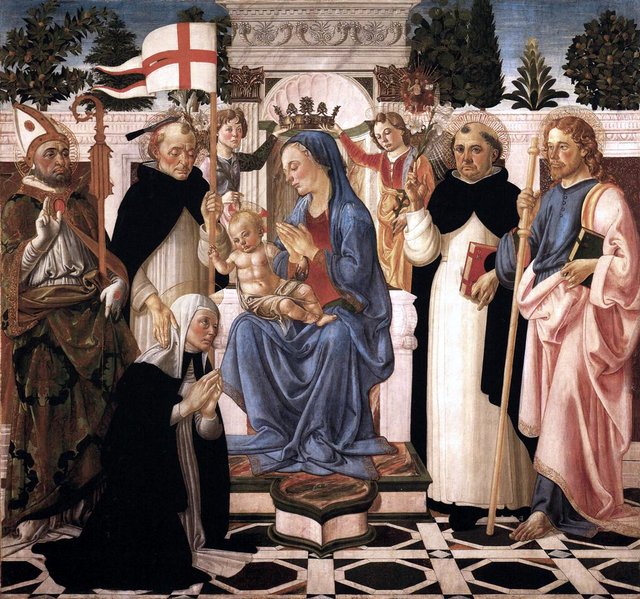 Madonna and Child with Five Saints and Two Angels by Andrea del Verrocchio