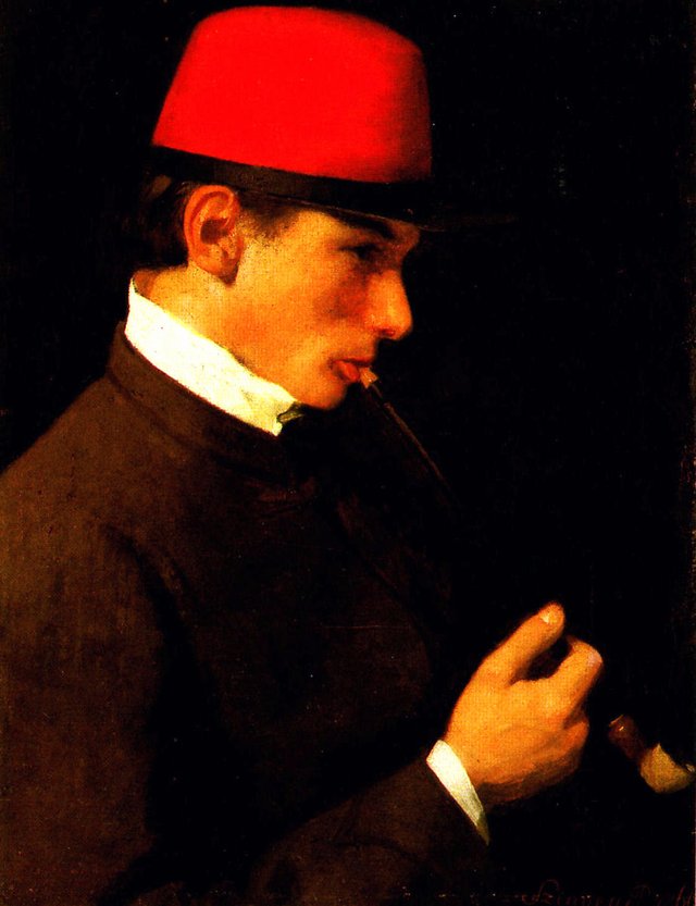 Zsigmond Szinyei Merse Smoking a Chibouk by Pál Szinyei Merse
