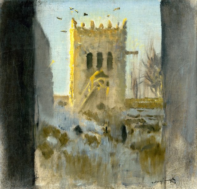 Zvonica v Strážkach - O by László Mednyánszky