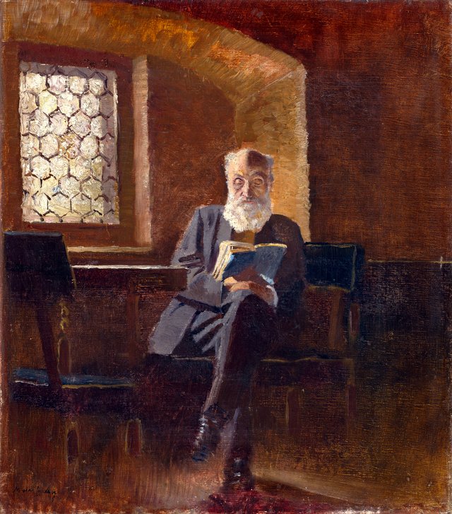 Čítajúci. Umelcov otec, barón Eduard Mednyánszky. - O by László Mednyánszky
