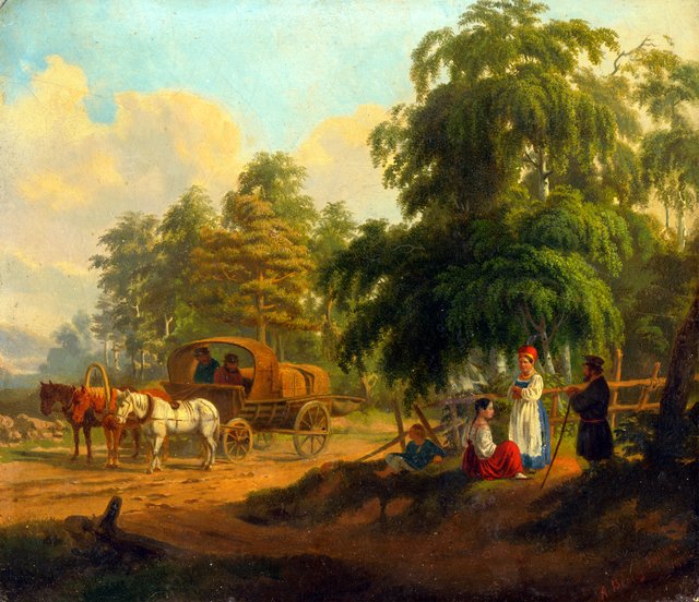 Krajina s ruskou trojkou - O by Alexey Venetsianov
