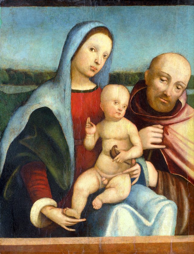 Madona s dieťaťom a svätým Františkom z Assisi - O by Francesco Francia