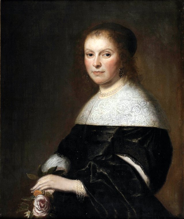Portrait of a Lady holding a Rose by Johannes Cornelisz Verspronck