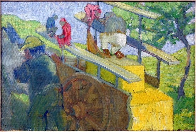 Little monkey on a cart by Franz Marc