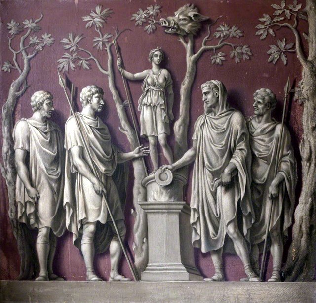 Emperor Constantine sacrificing to Diana (from the Arch of Constantine) by Francis Hayman