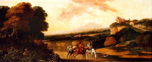 Landscape with Travellers by Abraham Begeyn