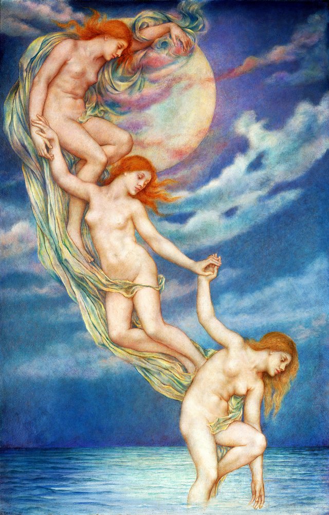 Moonbeams dipping into the Sea by Evelyn De Morgan