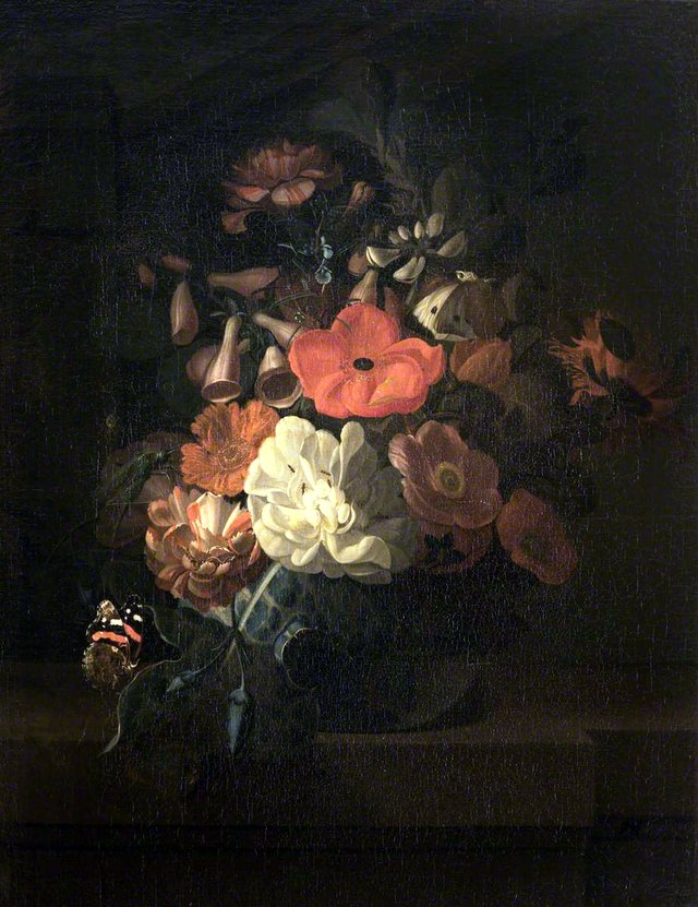 Flowers in a Glass Bowl by Otto Marseus van Schrieck
