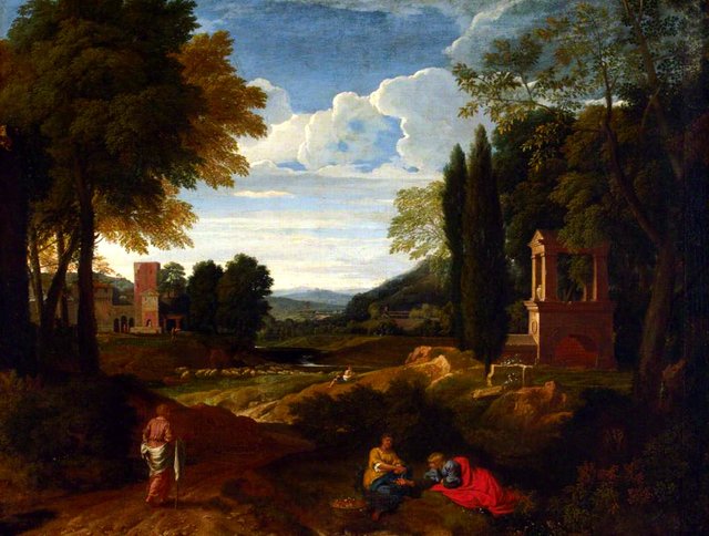 Italian Scene with a Shrine by Francisque Millet