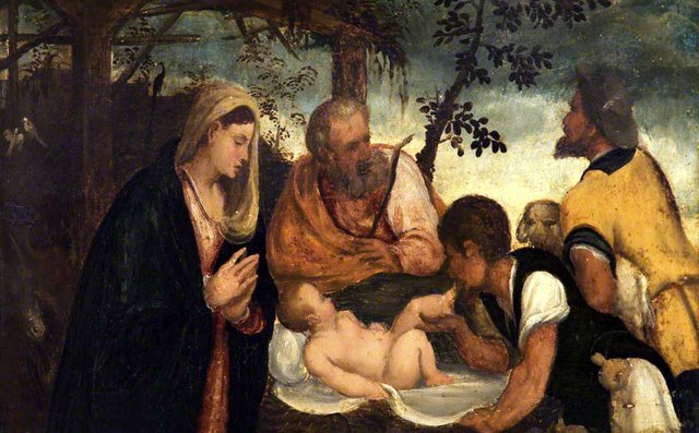 The Adoration of the Shepherds by Andrea Schiavone