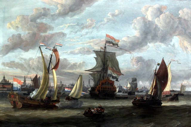 View of Amsterdam with the IJ by Abraham Storck