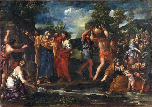 Moses drawing Water from the Rock by Giovanni Francesco Romanelli