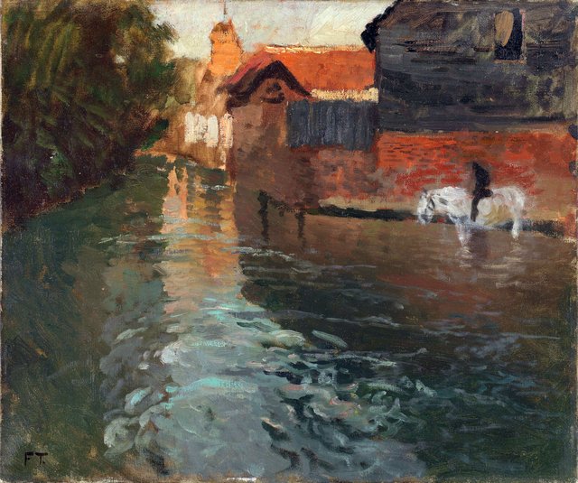 River in northern France by Frits Thaulow