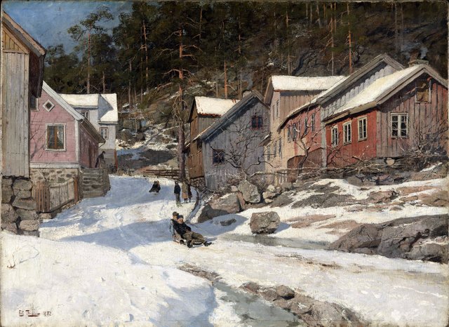 Street in Kragerø by Frits Thaulow