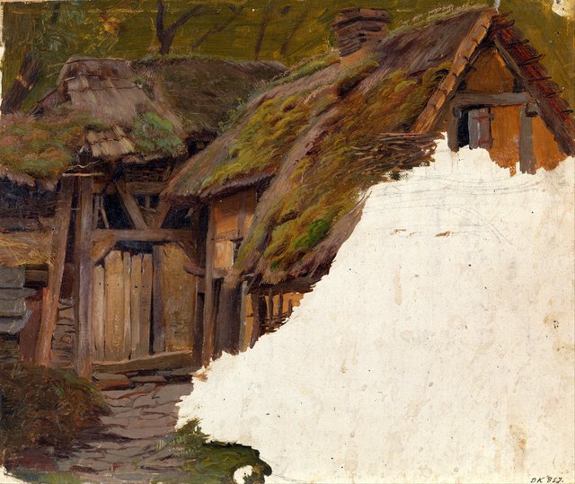 Study of an old Farm by Adolph Tidemand