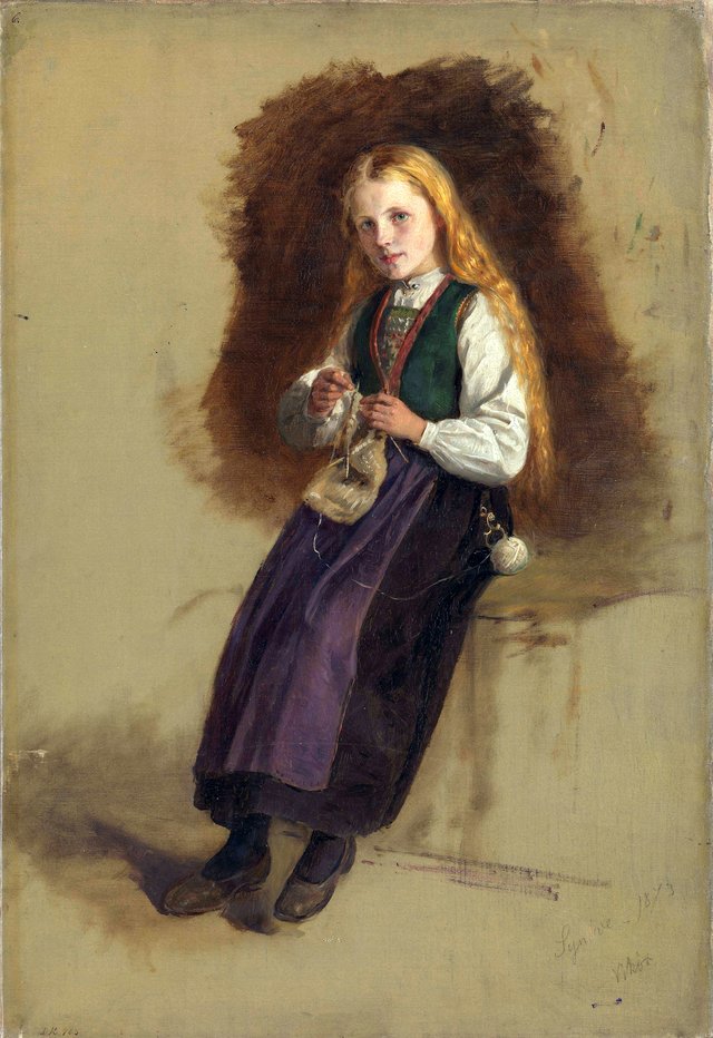 Portrait of Syneve Larsdatter from Vikør by Adolph Tidemand