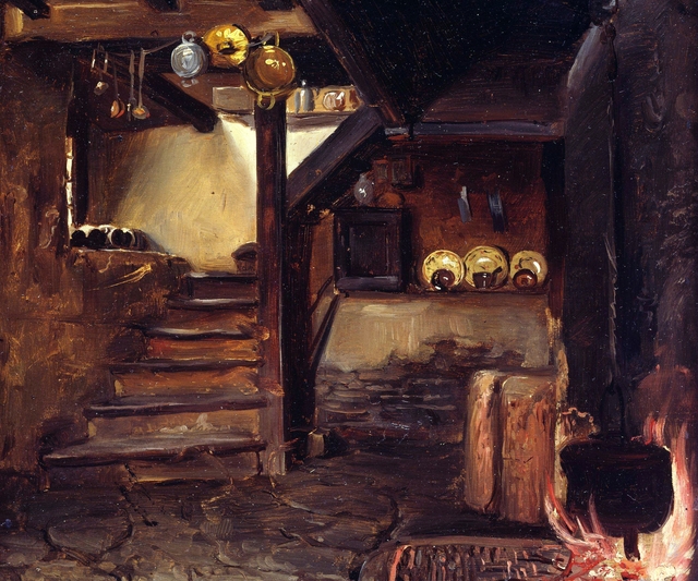 German Kitchen by Adolph Tidemand