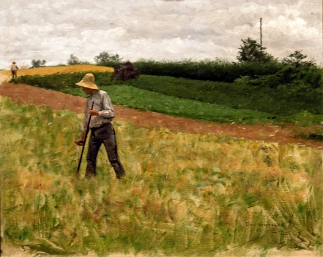 Landscape with Haymaker by Erik Werenskiold