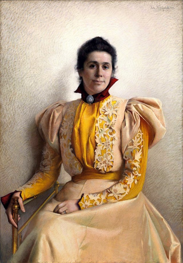 Portrait of Marthine Cappelen Hjort, b. Kiær by Asta Nørregaard