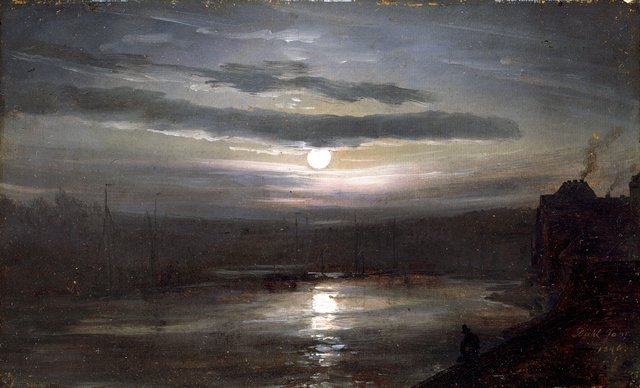 The Elbe in Moonlight by Johan Christian Dahl